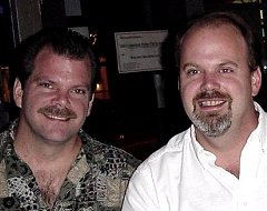 Greg Hupé (left) and Adam Hupé Asteroid Cafe in Seattle 2002.