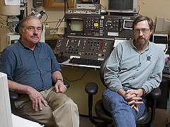 Drs. Tony Irving and Scott Kuehner at UW microprobe laboratory.